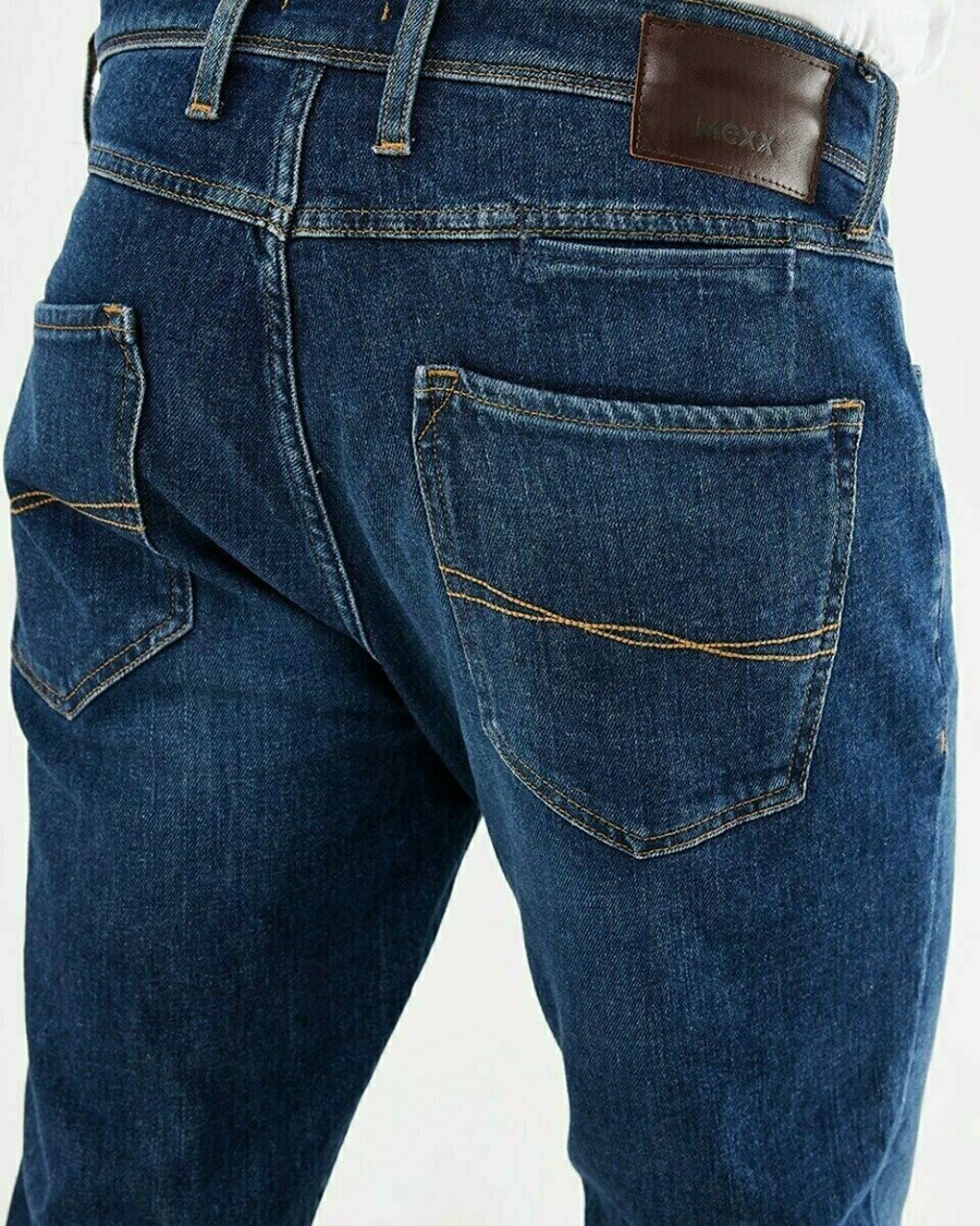 Mexx ADAM Jeans Dark Used Niebieskie | CXFIV9258