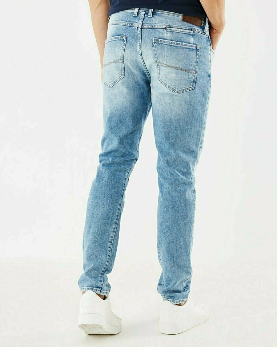 Mexx ADAM Mid waist/ Tapered leg jeans Light Bleach Niebieskie | NRLKM5436