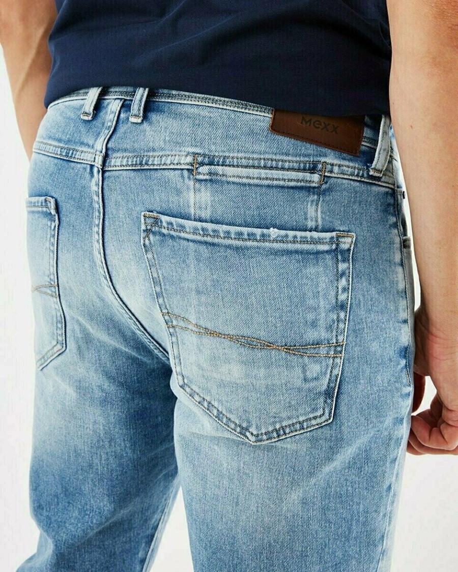 Mexx ADAM Mid waist/ Tapered leg jeans Light Bleach Niebieskie | NRLKM5436