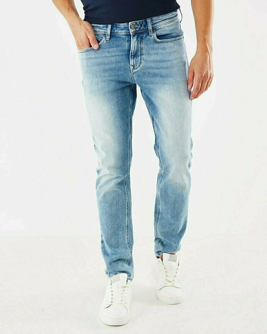 Mexx ADAM Mid waist/ Tapered leg jeans Light Bleach Niebieskie | NRLKM5436