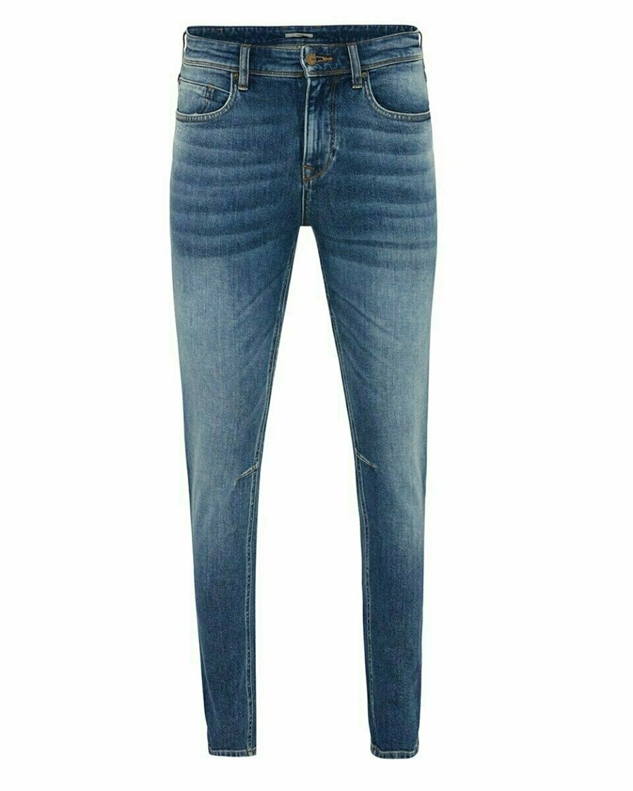 Mexx ADAM Mid waist/ Tapered leg jeans Medium Vintage Niebieskie | JHXIE8530