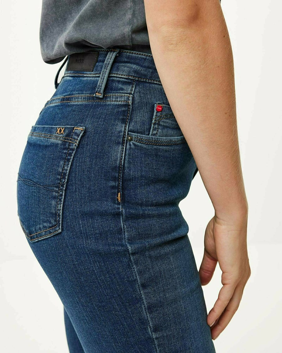 Mexx ANDREA High waist/ Chudy leg jeans Dark Blue Niebieskie | KOAXG3286