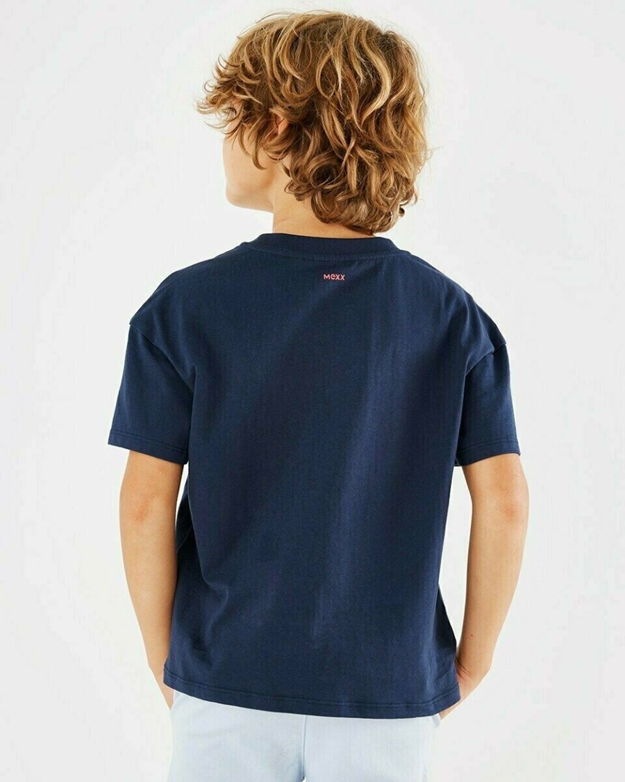 Mexx Artwork t-shirt Navy Niebieskie | WRDPF8795