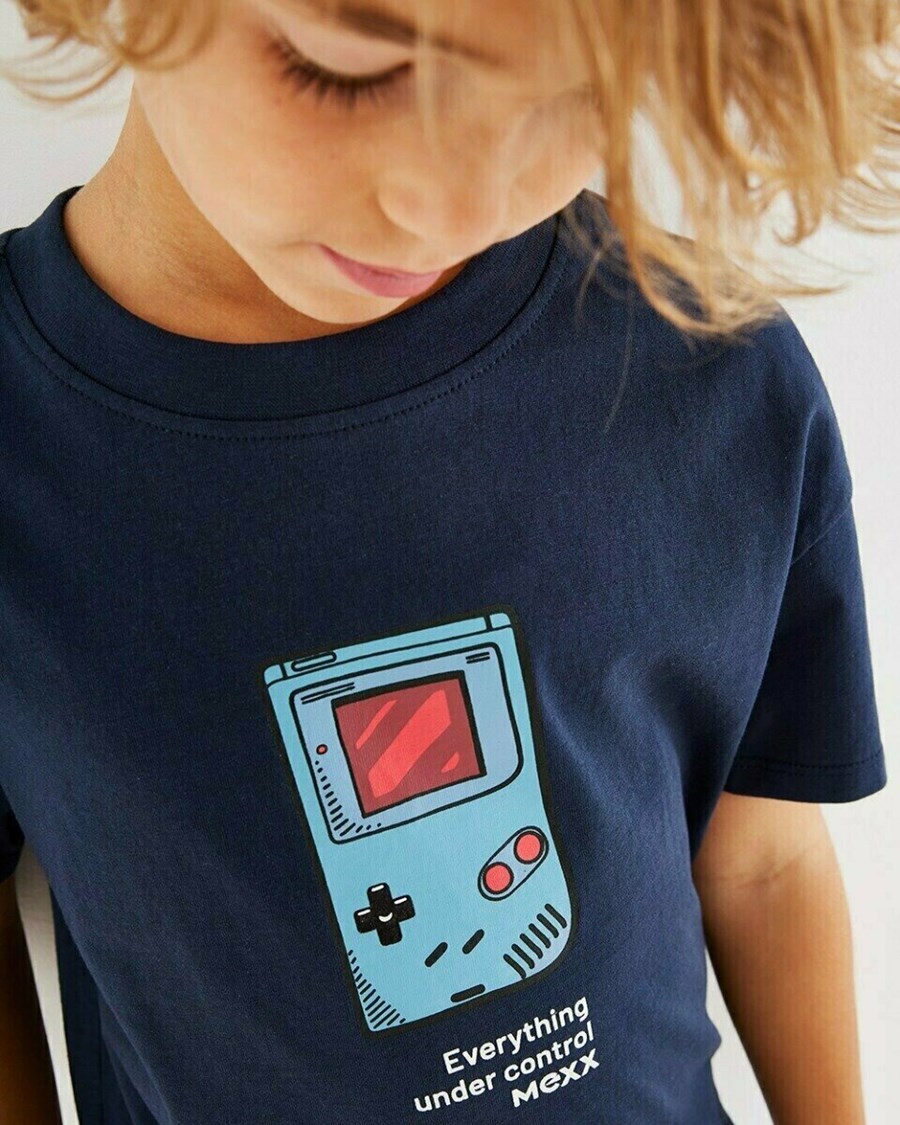 Mexx Artwork t-shirt Navy Niebieskie | WRDPF8795