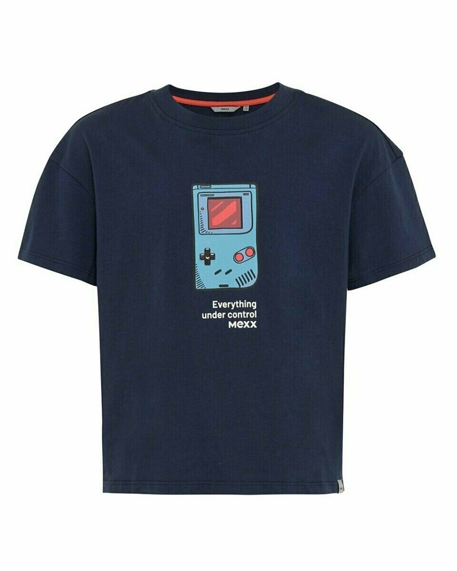 Mexx Artwork t-shirt Navy Niebieskie | WRDPF8795