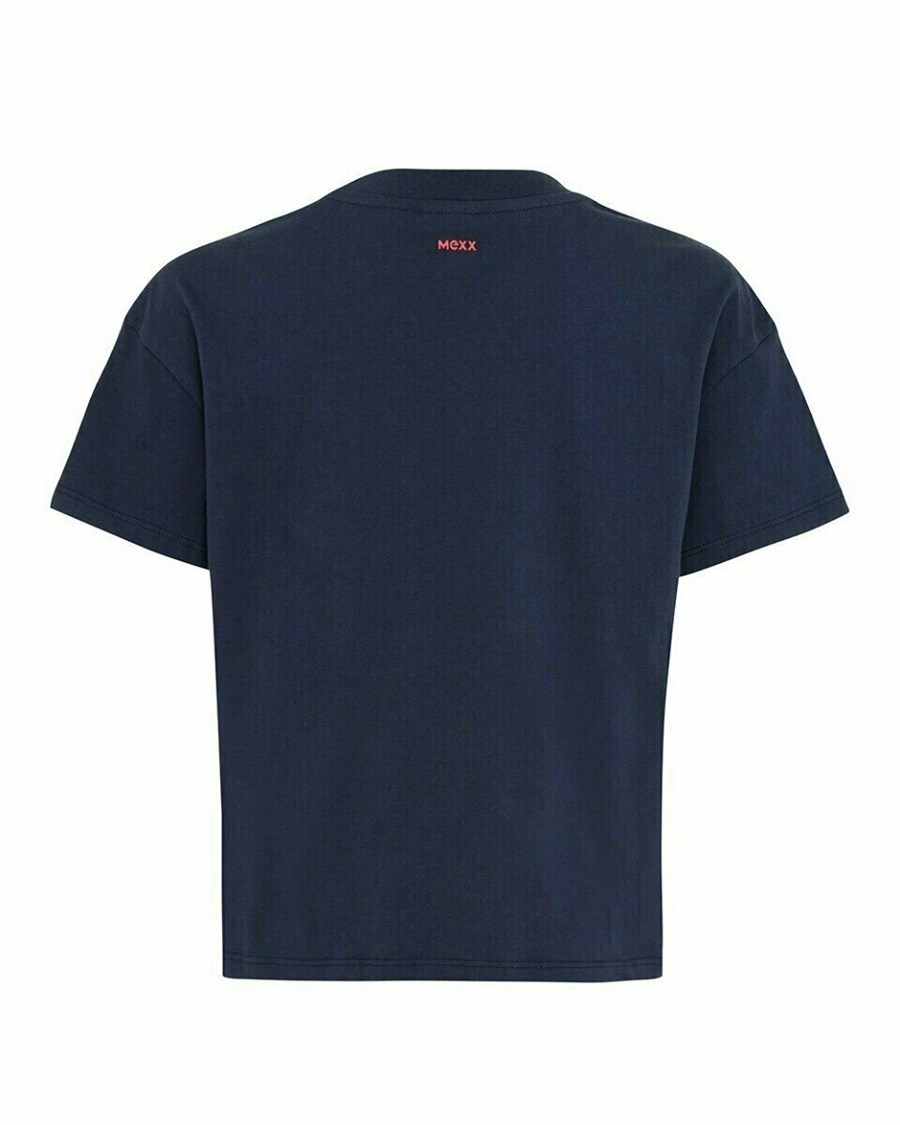Mexx Artwork t-shirt Navy Niebieskie | WRDPF8795