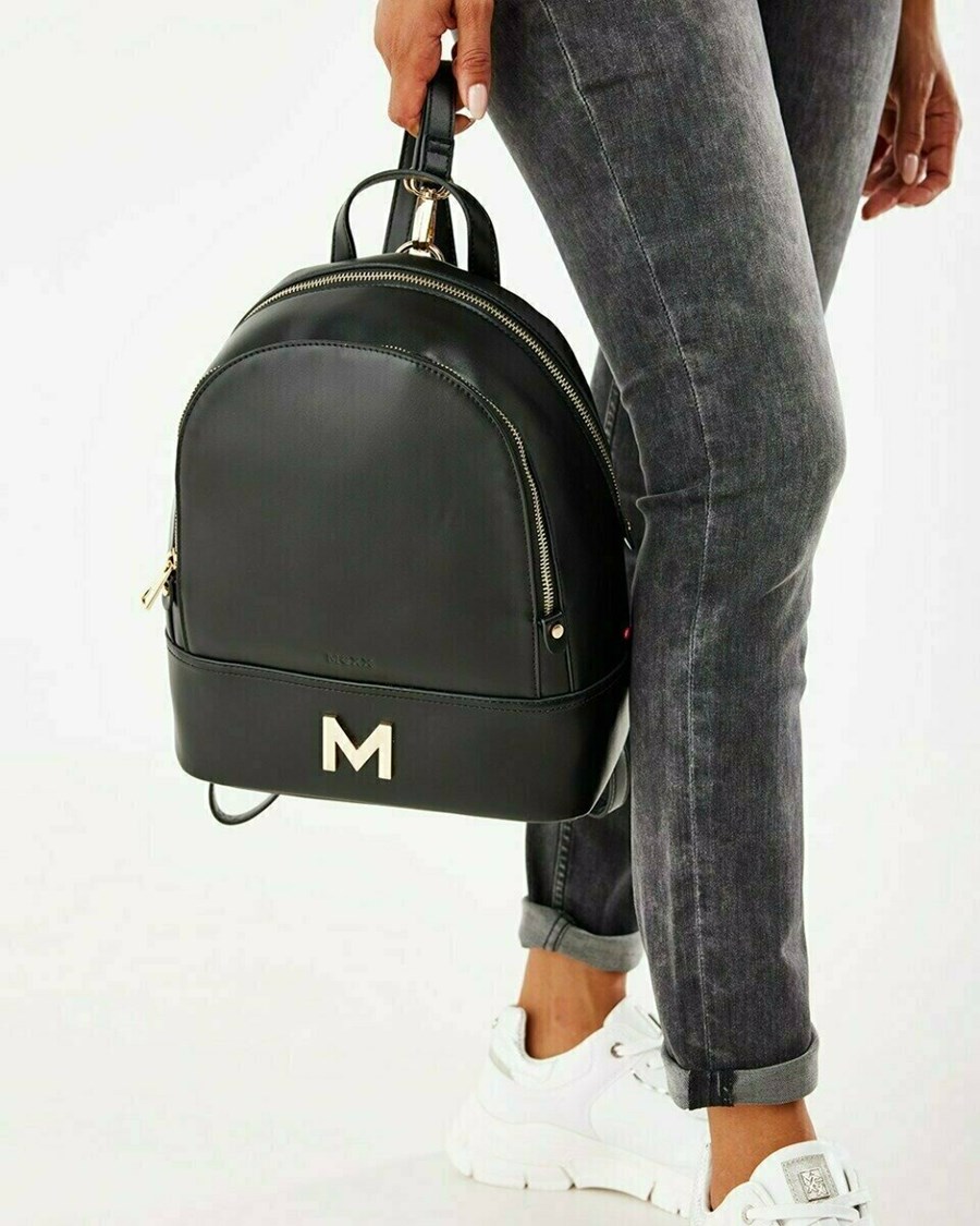 Mexx Backpack Black Srebrne | EBKSF9574