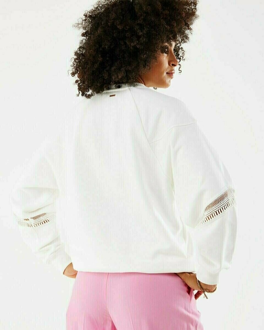 Mexx Big sleeve sweater Off white Białe | CMJLK3620