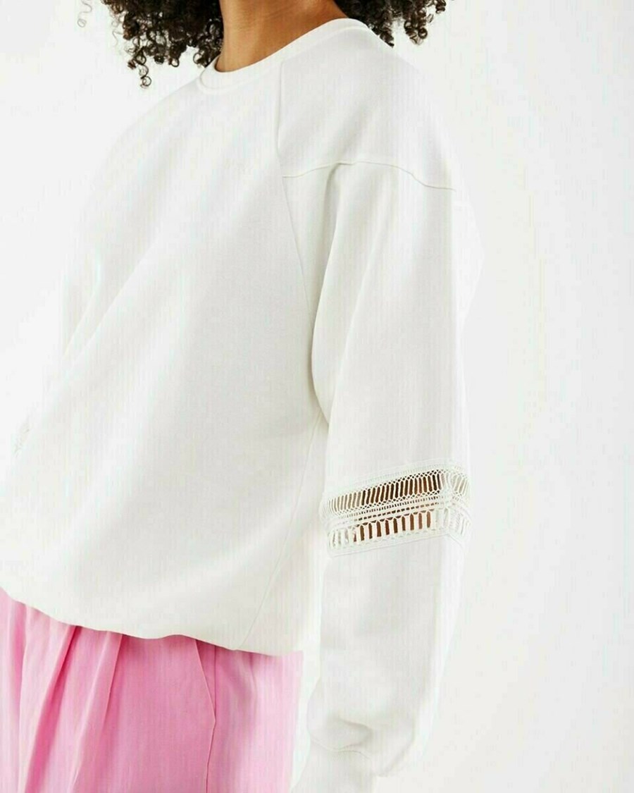 Mexx Big sleeve sweater Off white Białe | CMJLK3620