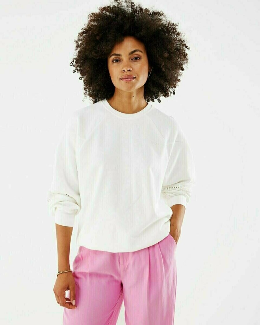 Mexx Big sleeve sweater Off white Białe | CMJLK3620
