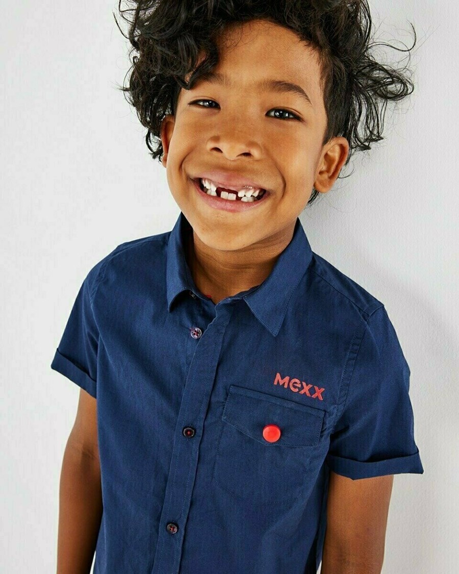 Mexx Blouse short sleeve Navy Niebieskie | JBTEM9345