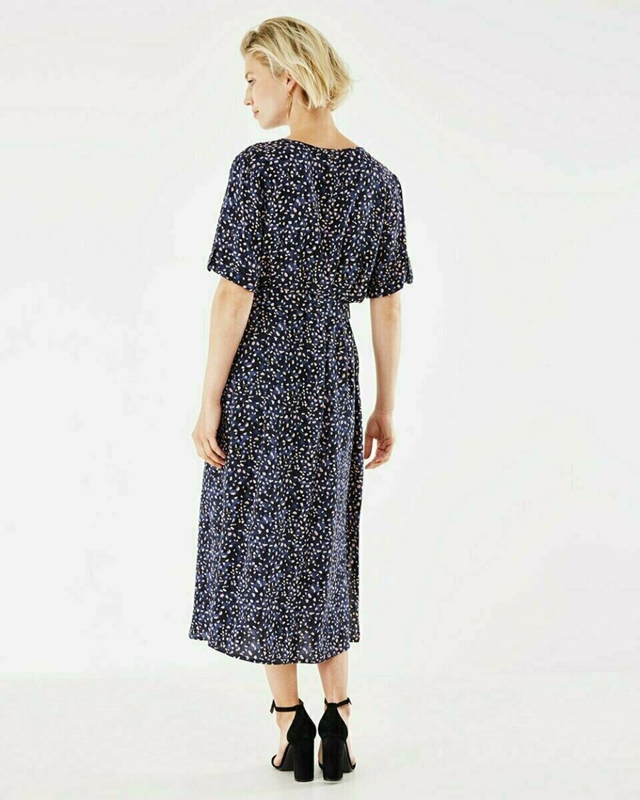 Mexx Button through dress Navy Niebieskie | MOVBT2835