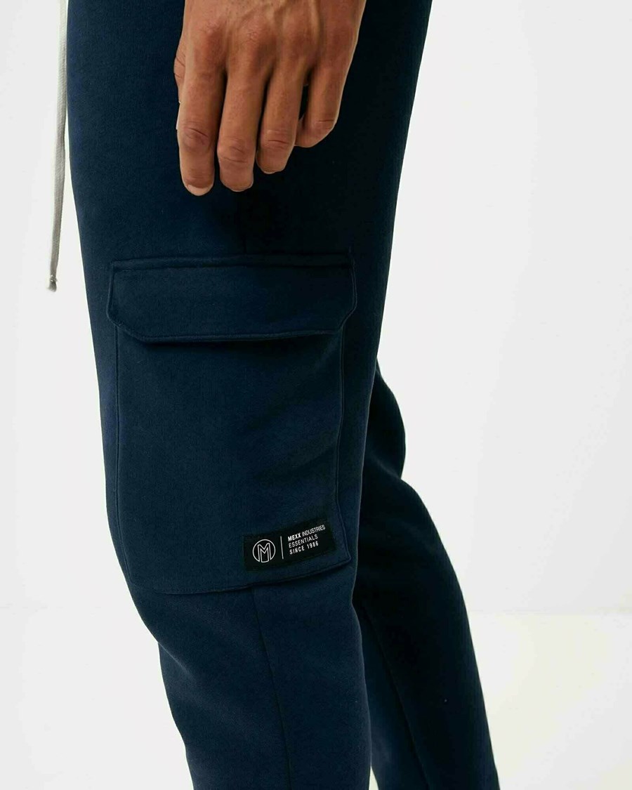 Mexx Cargo sweatpants Navy Niebieskie | UTENM1650