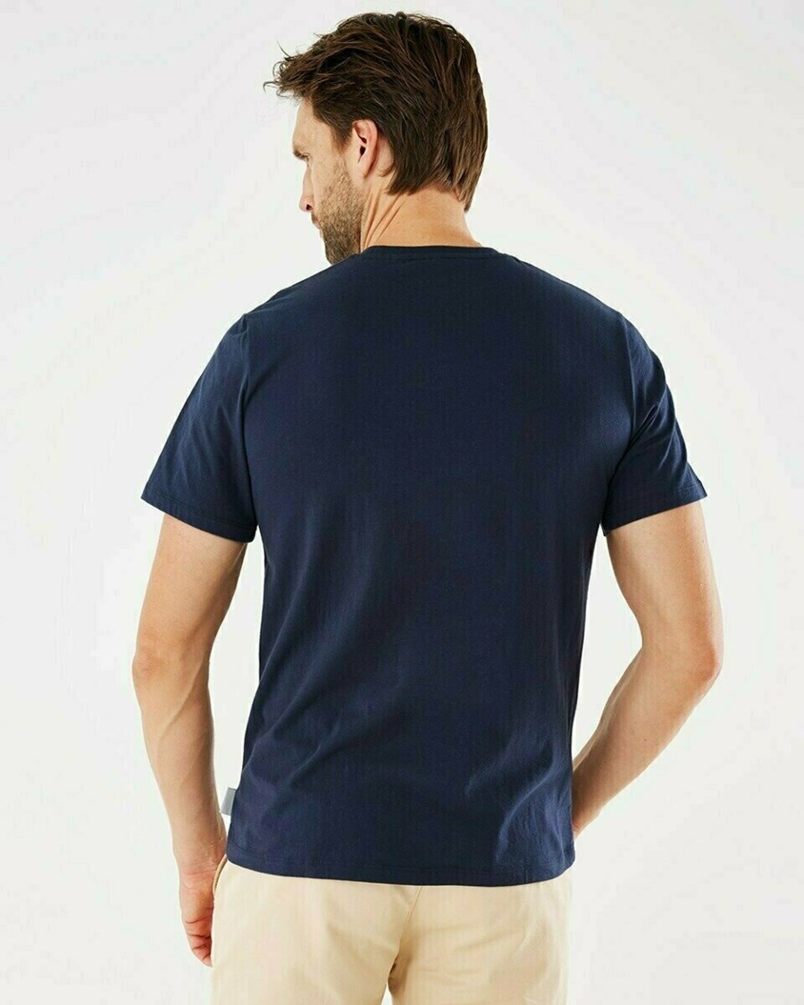 Mexx Chest print t-shirt Navy Niebieskie | KHTFL7261
