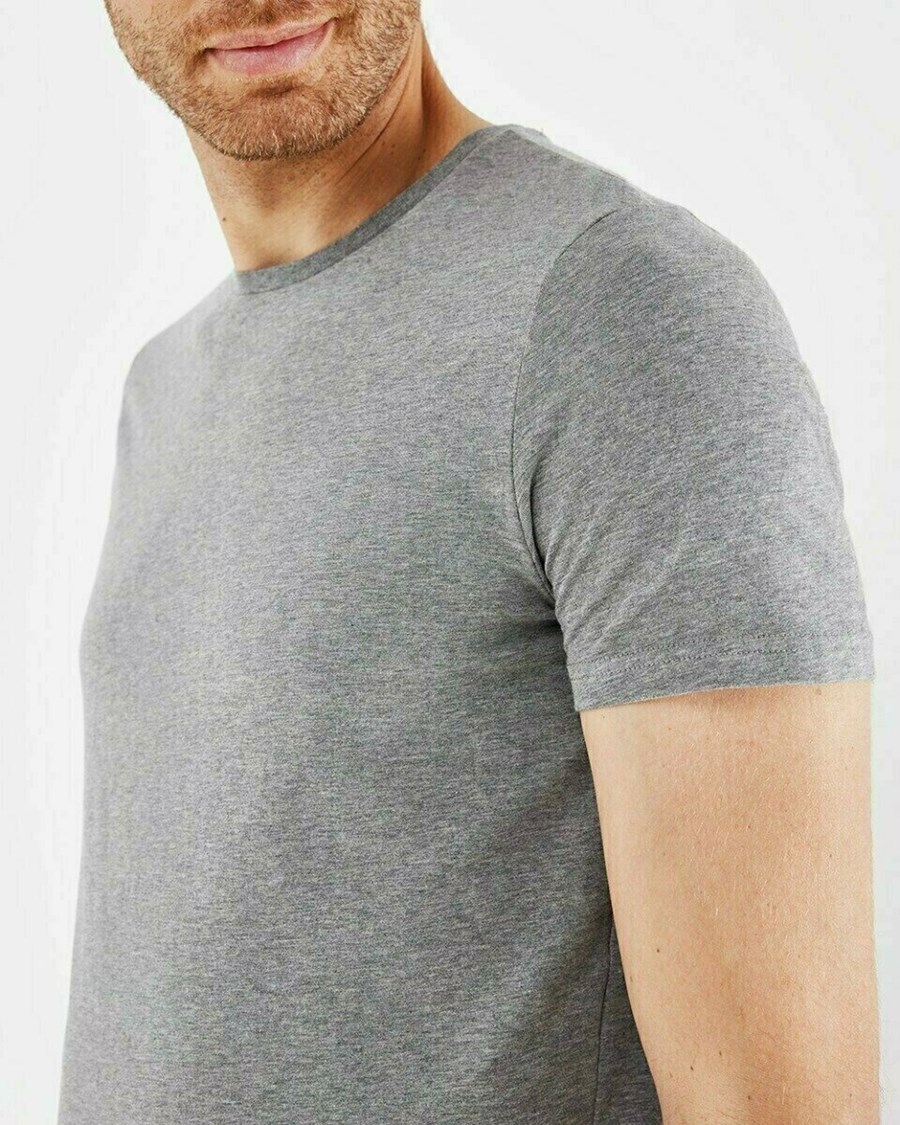 Mexx Crewneck T-Shirt Grey Melange Szare | DURFP1043