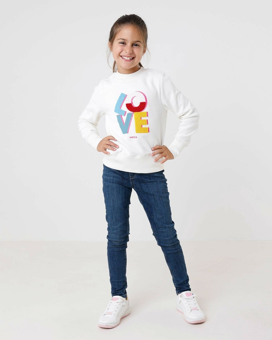 Mexx Crewneck sweater with artwork Off White Białe | LIHCG5063