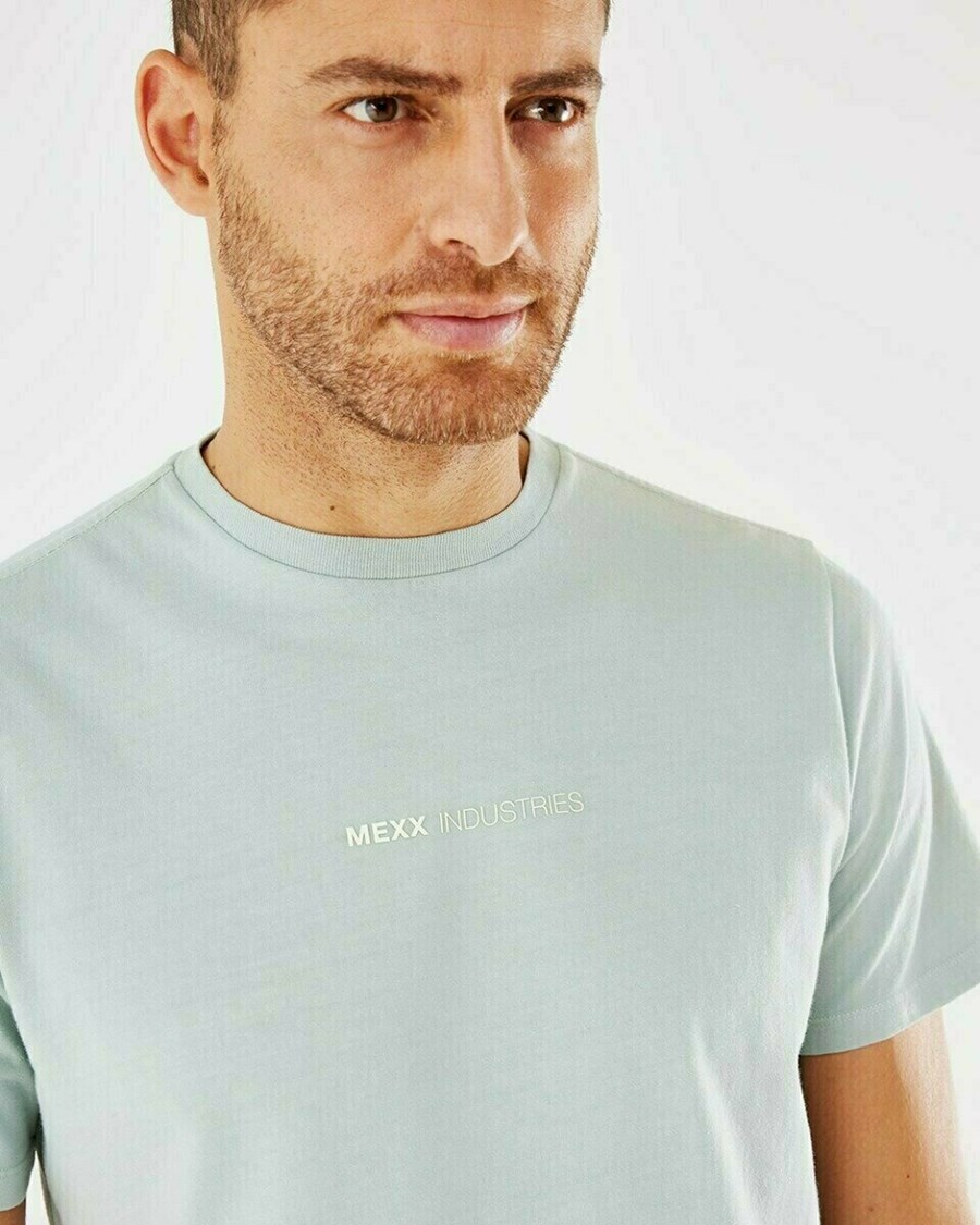 Mexx Crewneck t-shirt Grey Mint Zielone | FZUOI3140