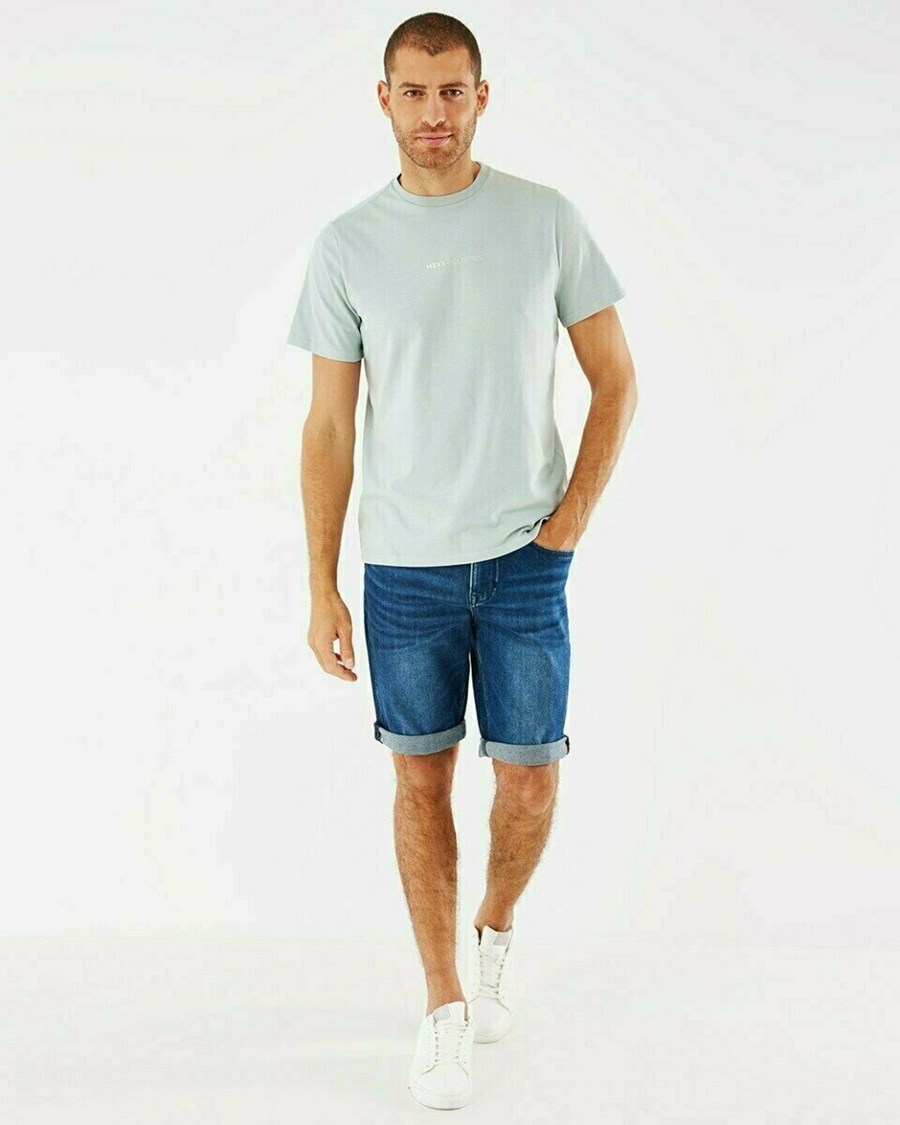 Mexx Crewneck t-shirt Grey Mint Zielone | FZUOI3140
