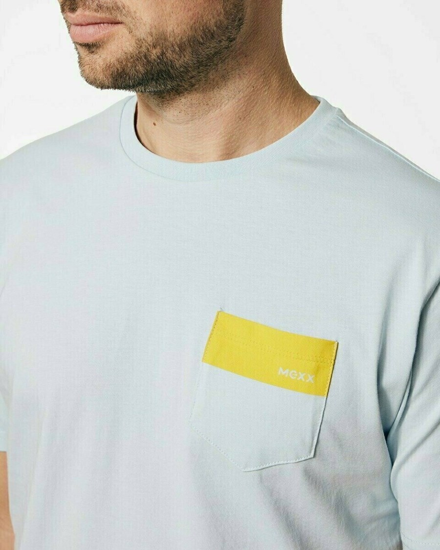 Mexx Crewneck t-shirt Light Blue Niebieskie | NMTWK9574