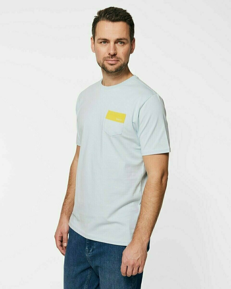 Mexx Crewneck t-shirt Light Blue Niebieskie | NMTWK9574
