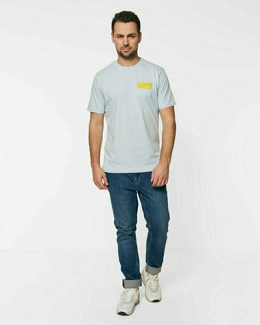 Mexx Crewneck t-shirt Light Blue Niebieskie | NMTWK9574
