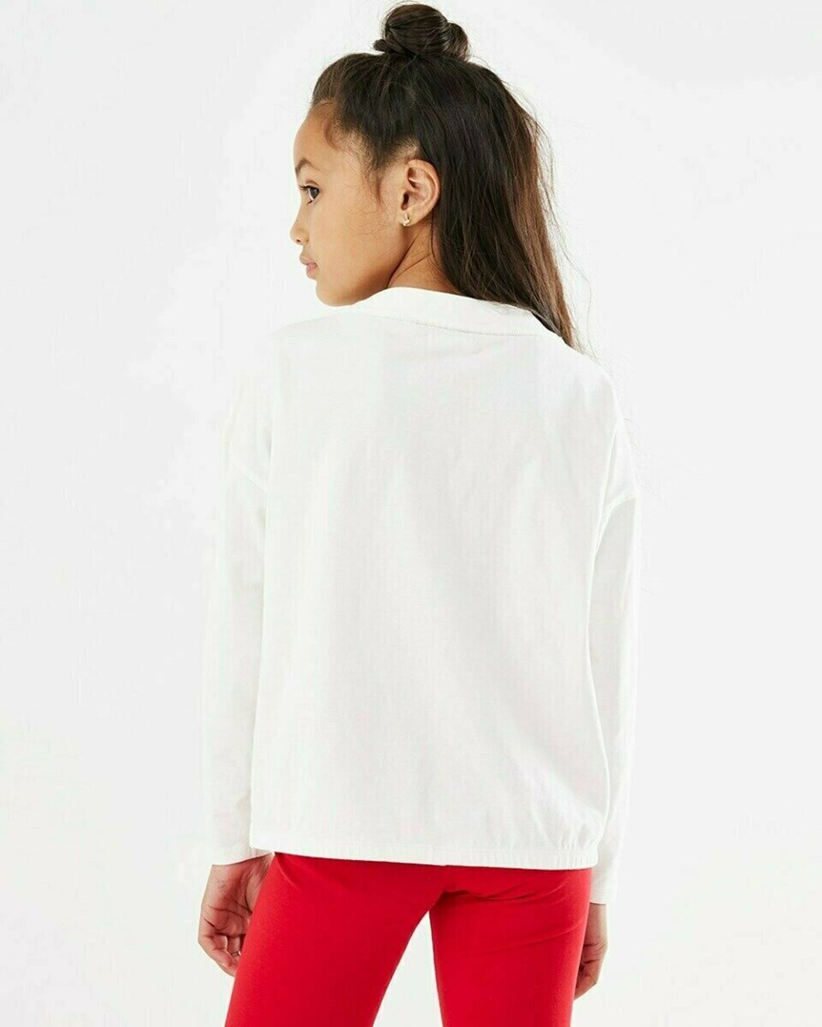Mexx Cropped shirt LS Off white Białe | MVKJR5608