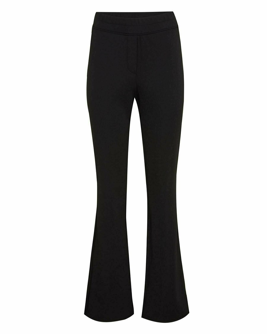 Mexx Flared leg jersey pants Black Czarne | ZWAMN4618