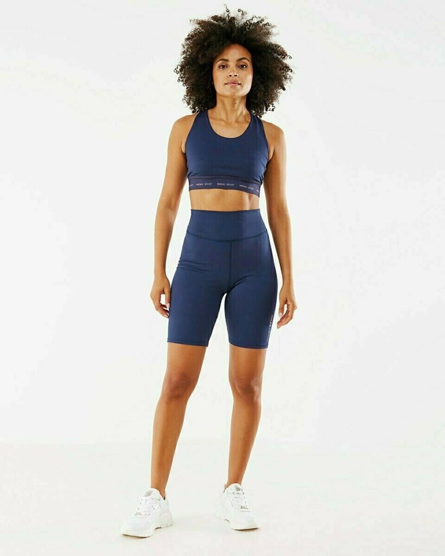 Mexx High waist bikershort Navy Niebieskie | WBLPN1092