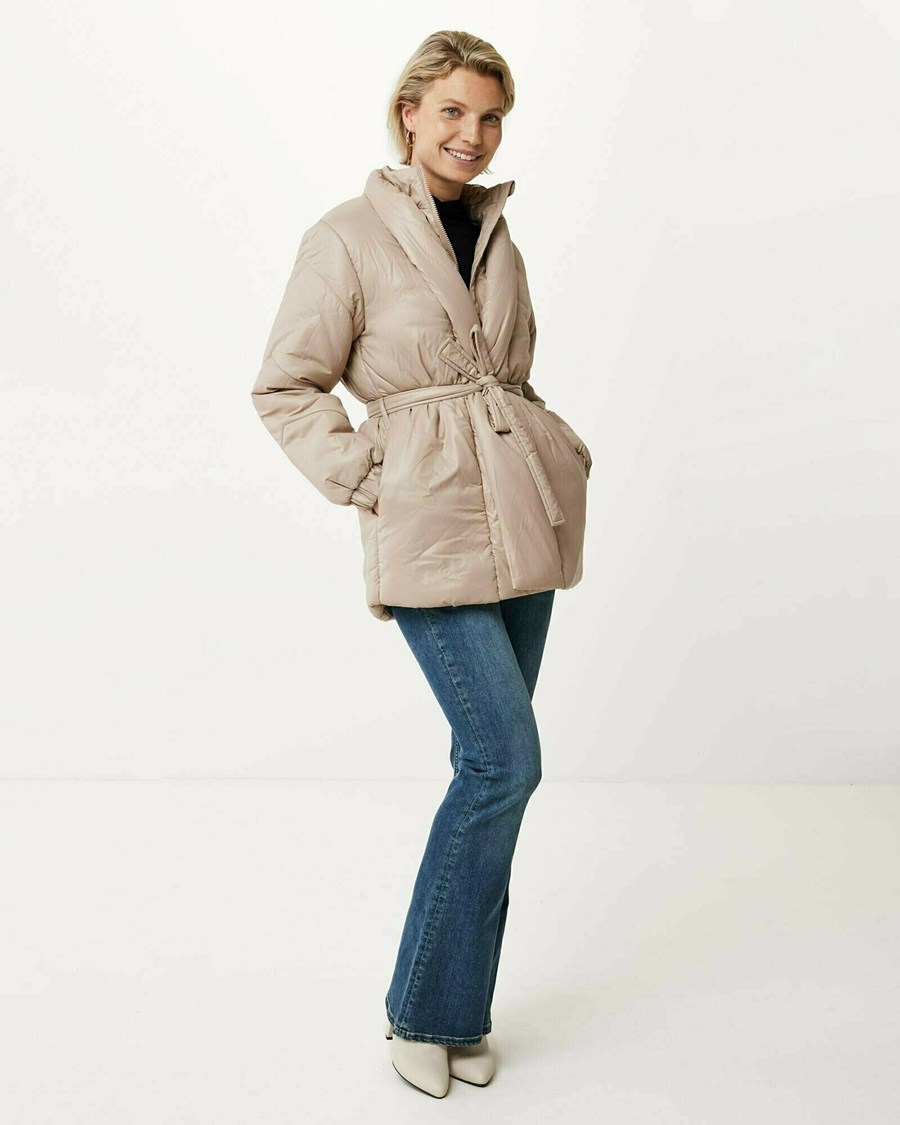 Mexx Hip length padded jacket Beige Beżowe | BCRTF1874