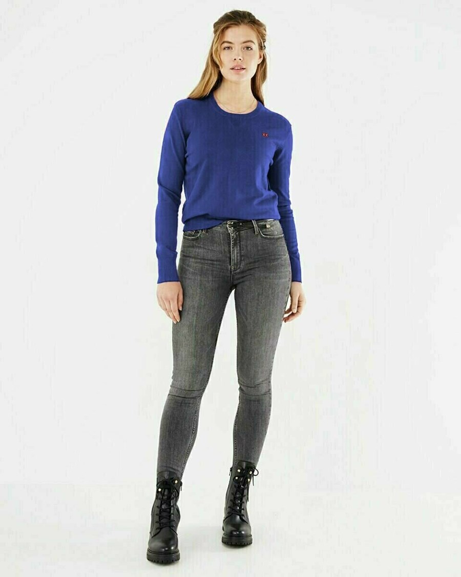 Mexx ILONA Round neck Pullover Cobalt Niebieskie | DPOSF0827