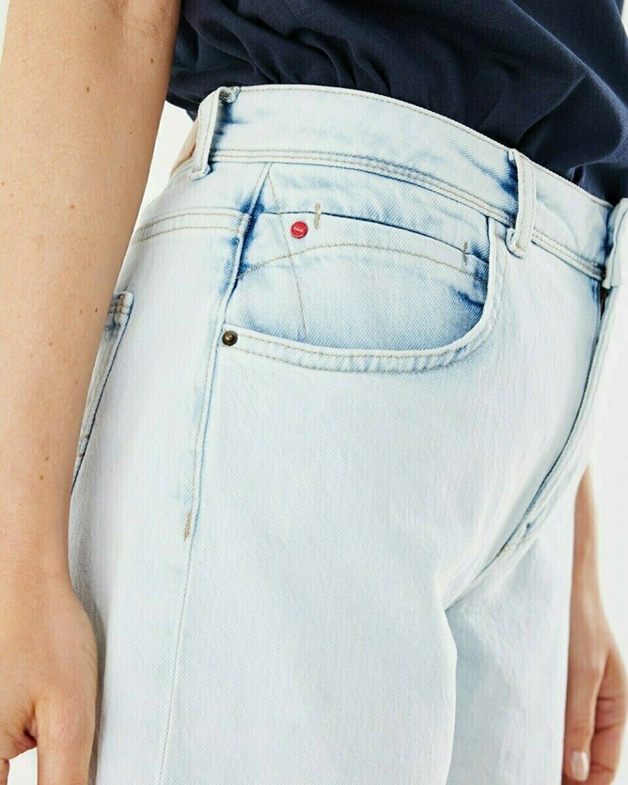 Mexx INA SHORT Mid waist/ Relaxed leg jeans Light Stone Niebieskie | ERBZH9056
