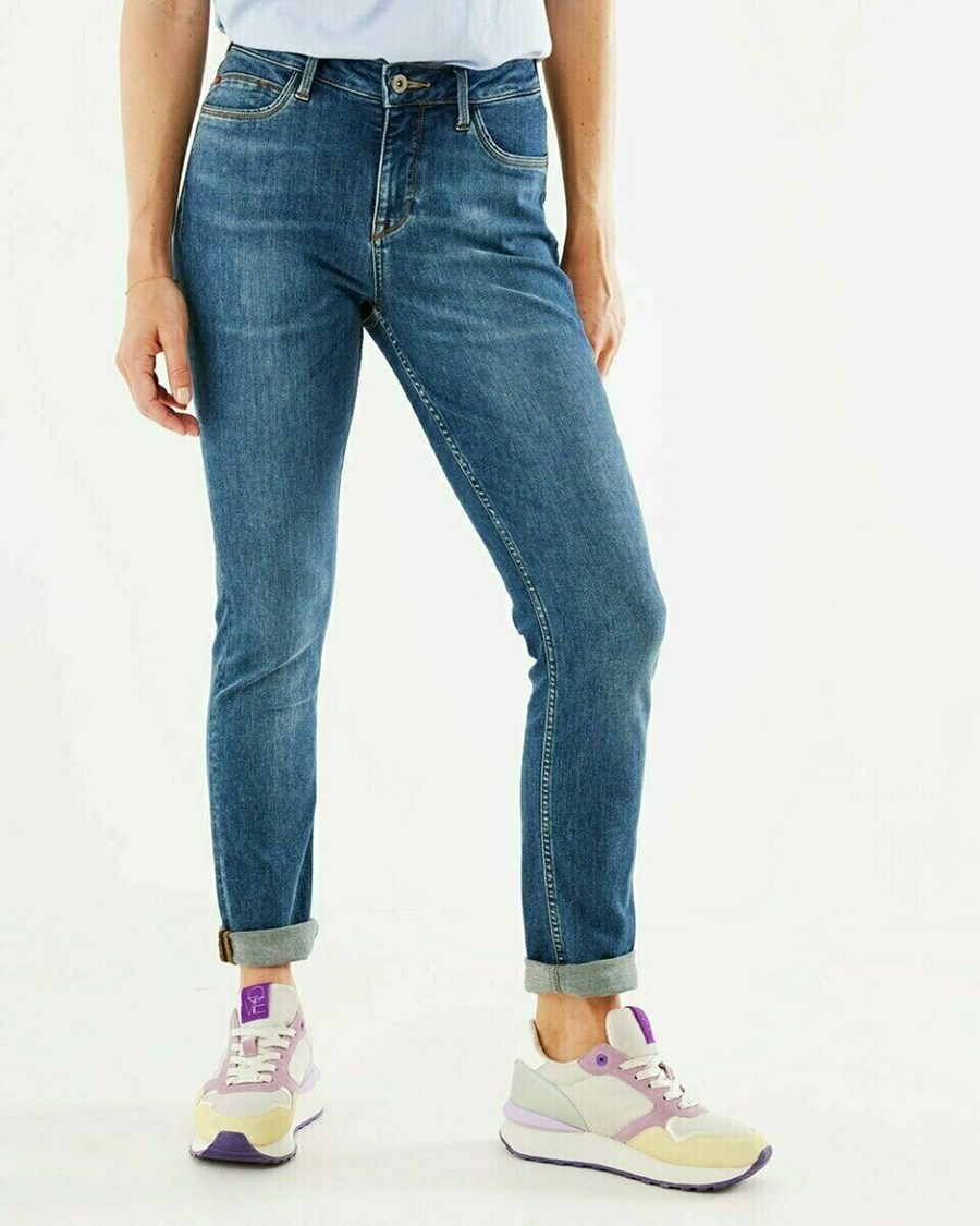 Mexx JENNA Mid waist/ Slim leg jeans Klasyczne Blue Niebieskie | STECP2798