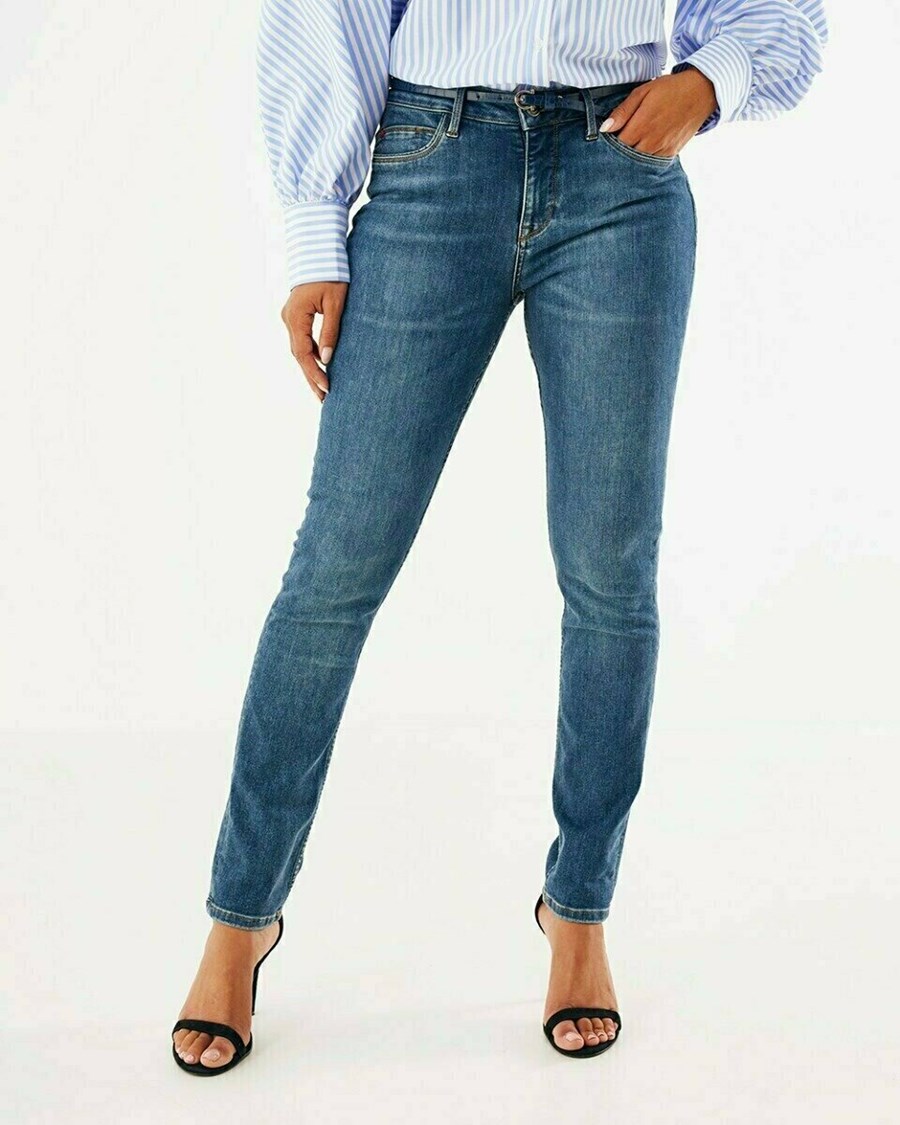 Mexx JENNA Mid waist/ Slim leg jeans Klasyczne Blue Niebieskie | STECP2798