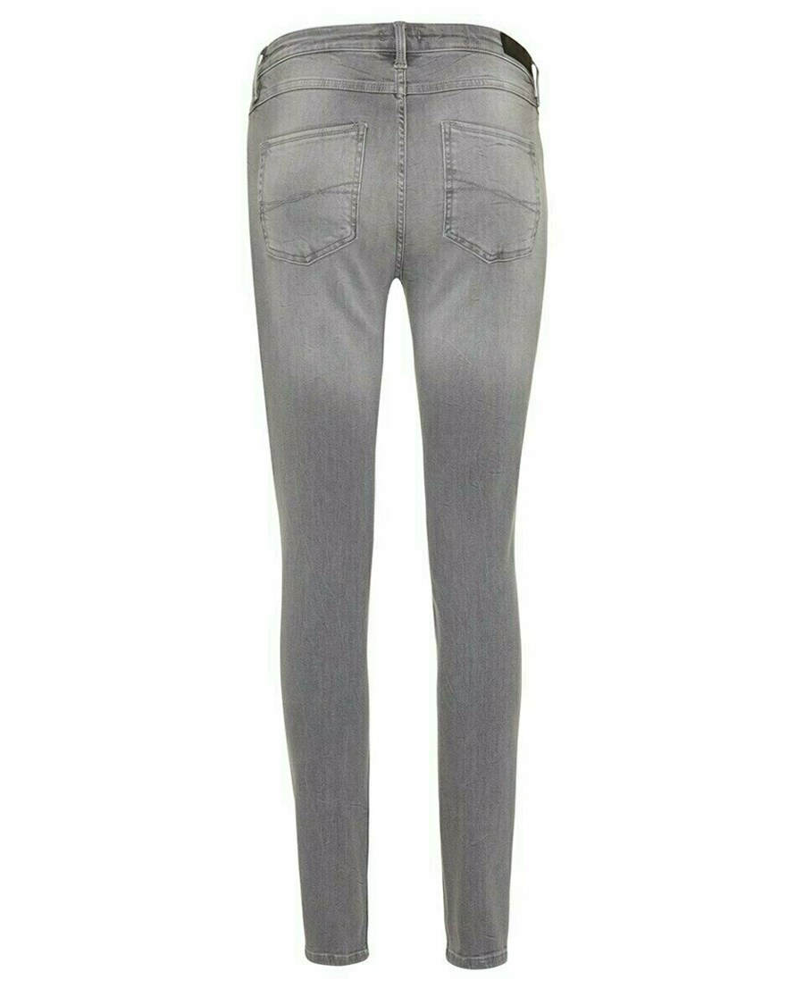 Mexx JENNA Mid waist/ Slim leg jeans Light Grey Szare | DFNSA5462