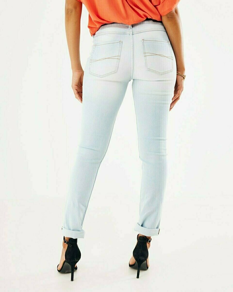 Mexx JENNA Mid waist/ Slim leg jeans Sky Blue Niebieskie | YBMWD7164