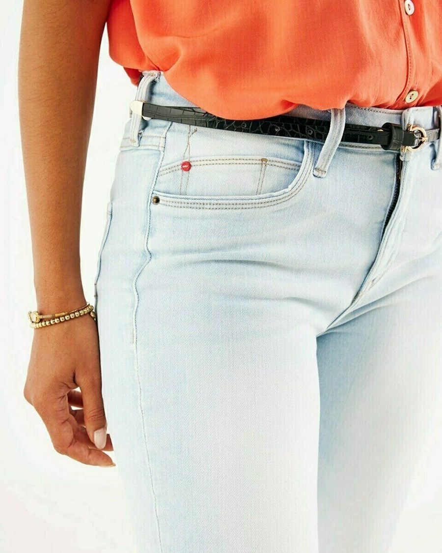 Mexx JENNA Mid waist/ Slim leg jeans Sky Blue Niebieskie | YBMWD7164