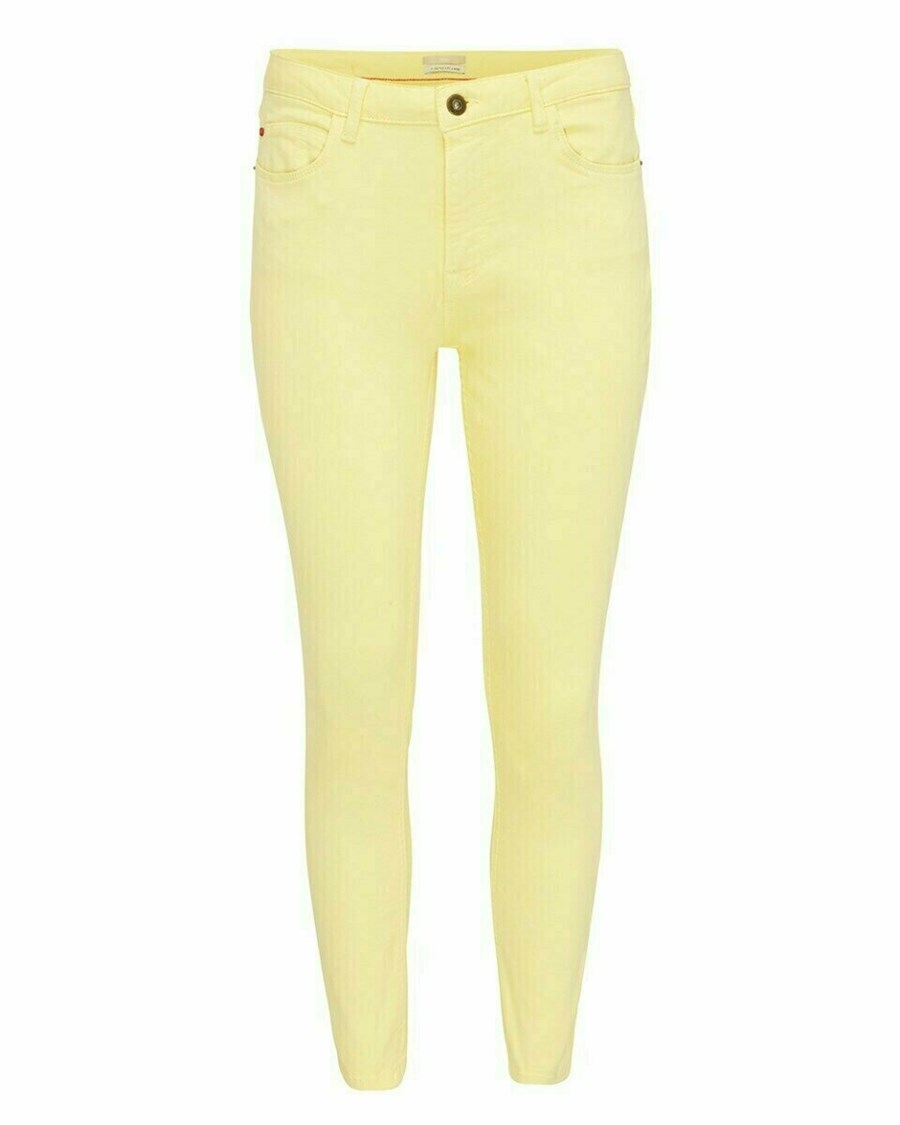 Mexx JENNA cropped Mid waist/ Cropped slim leg jeans Yellow Żółte | EHDPM0587