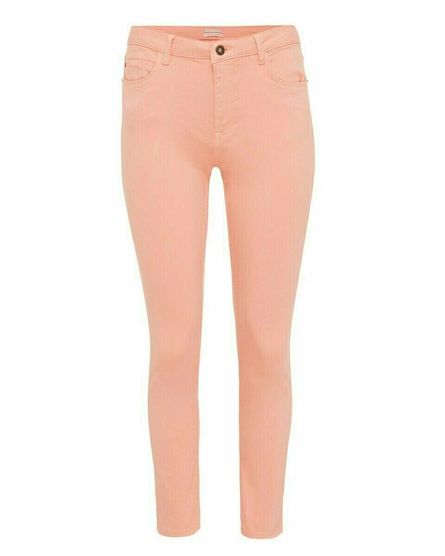 Mexx JENNA cropped Mid waist/ Cropped slim leg jeans Coral Pomarańczowe | EIJLS1730