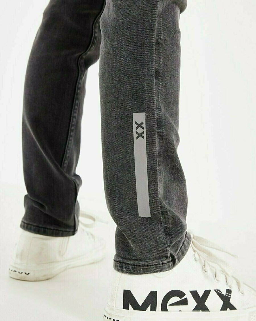 Mexx JESS Regular waist/ Prosty leg jeans Smoke Czarne | GKSZX2048