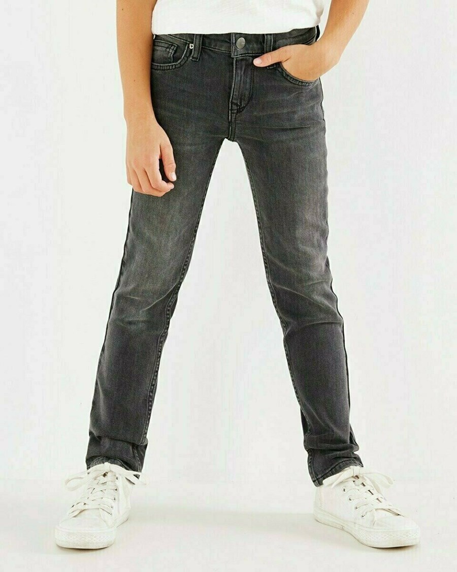 Mexx JESS Regular waist/ Prosty leg jeans Smoke Czarne | GKSZX2048