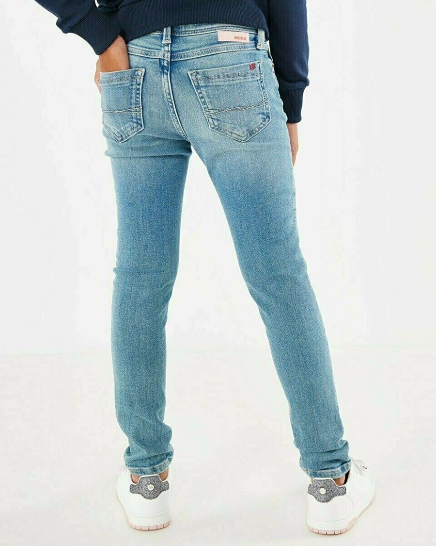 Mexx JUNO Mid waist/ Slim leg jeans Light Vintage Niebieskie | LQVZH7849