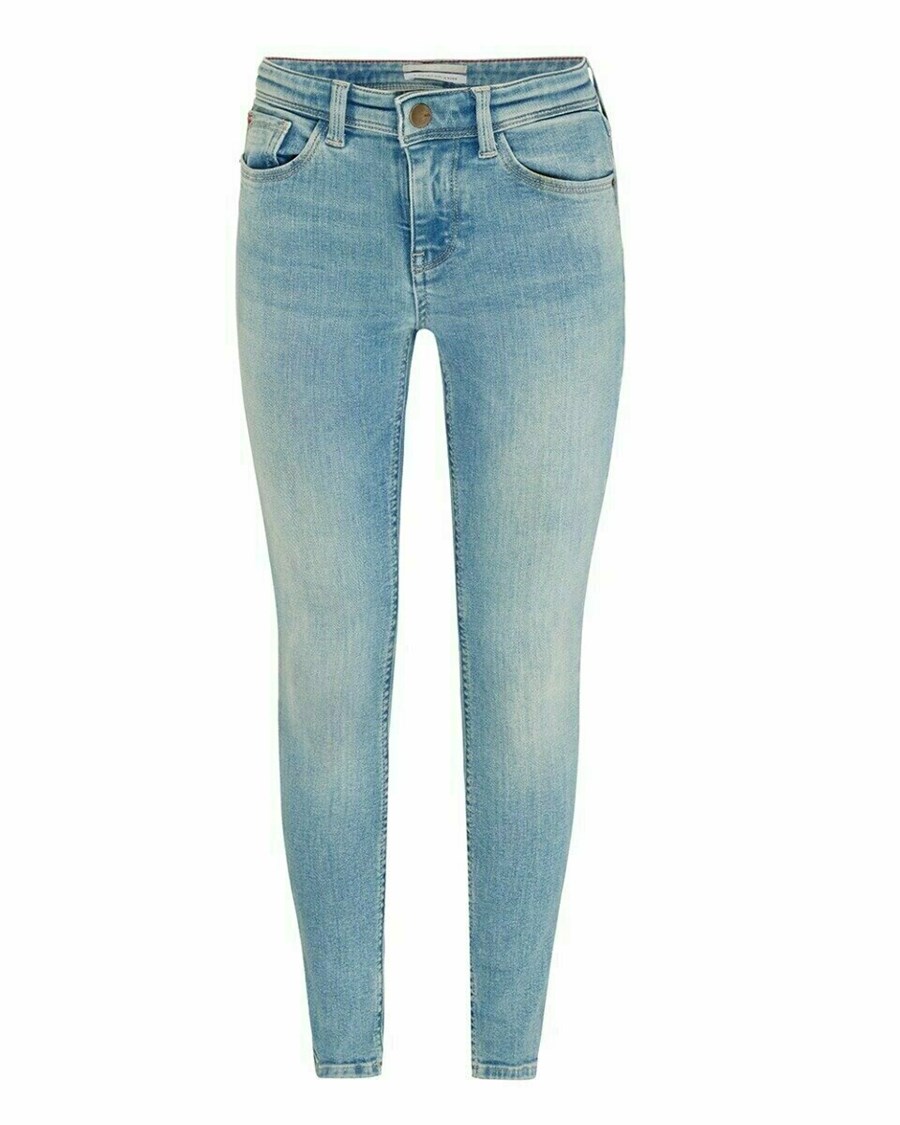 Mexx JUNO Mid waist/ Slim leg jeans Light Vintage Niebieskie | LQVZH7849