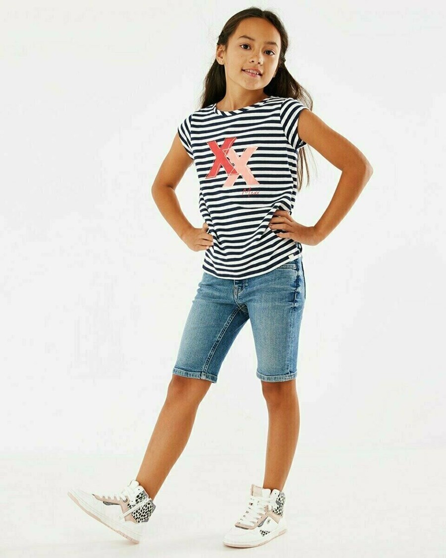 Mexx JUNO SHORT Mid waist/ Slim leg jeans Vintage Blue Niebieskie | QDOIG2715