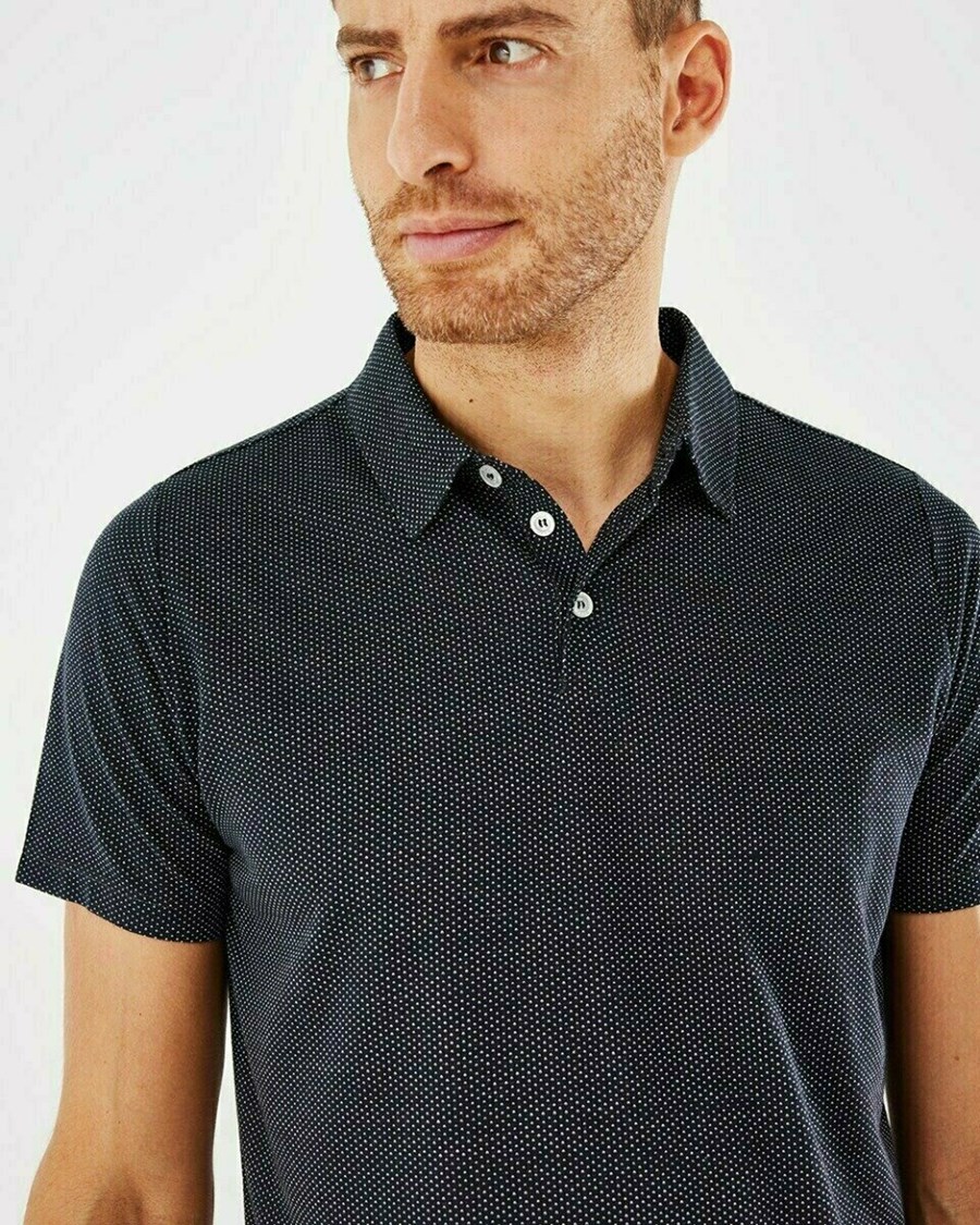Mexx Jacquard polo Navy Niebieskie | GXNQH2048