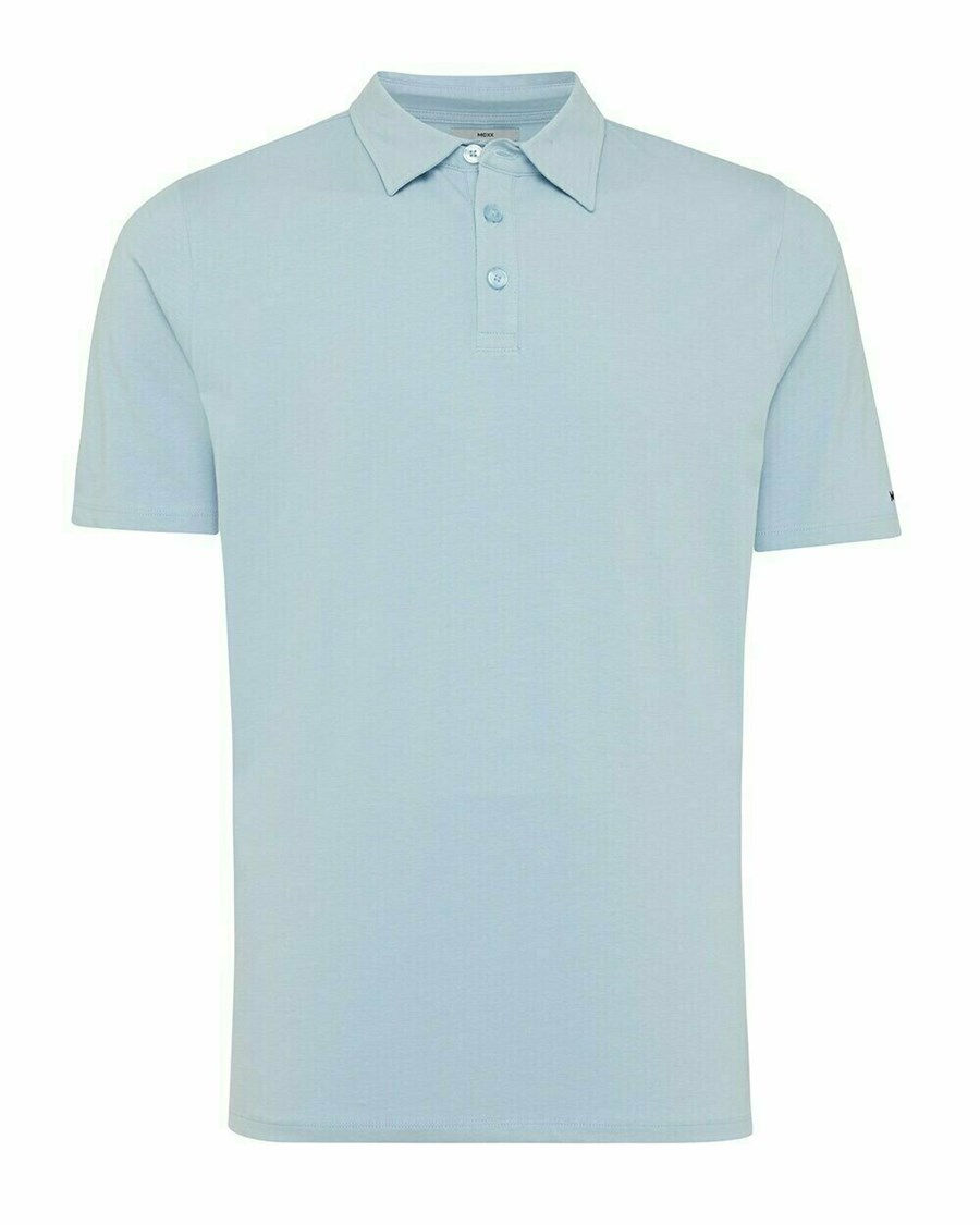 Mexx Jersey polo Light Blue Niebieskie | VIRBQ3982