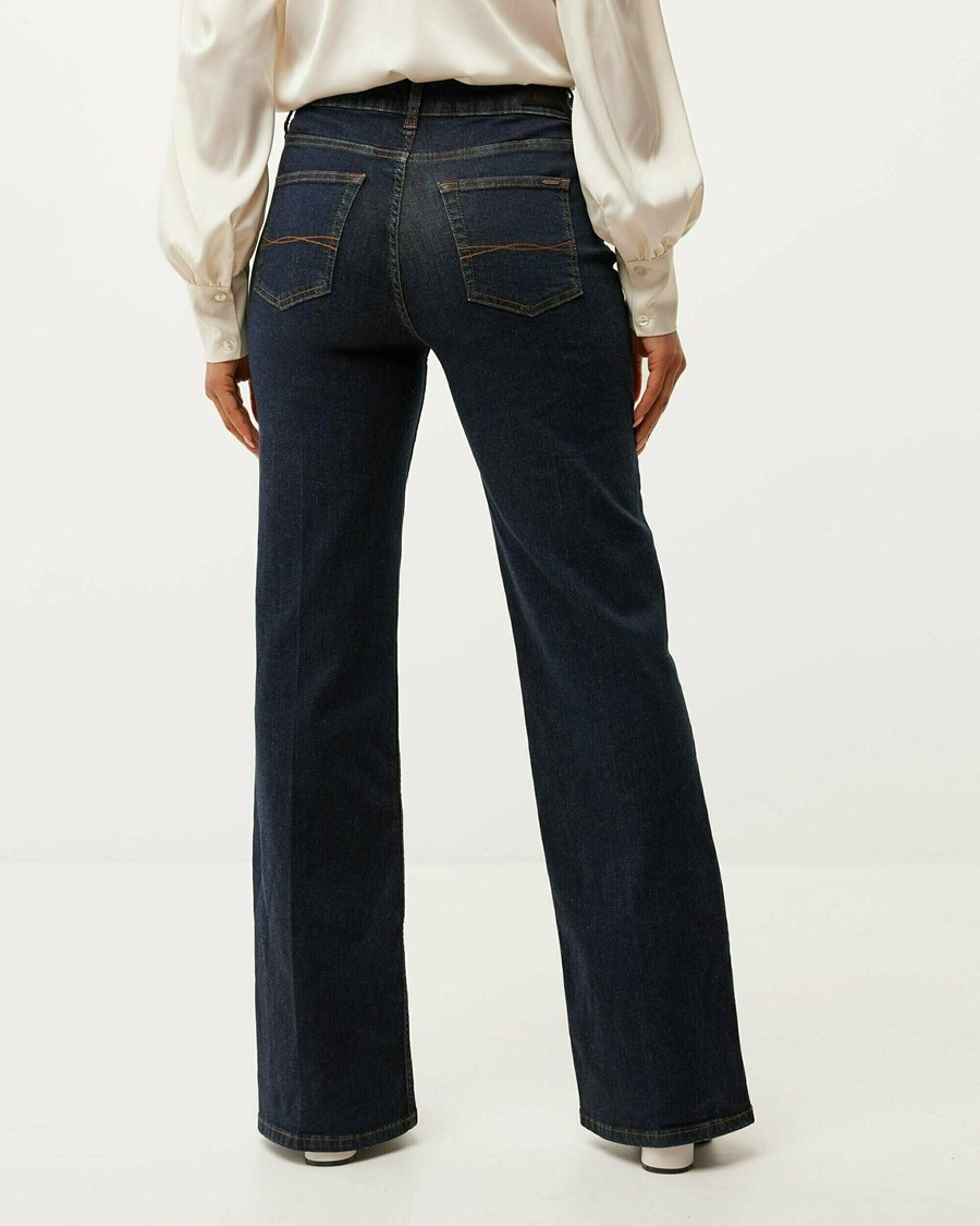 Mexx KIM High waist/ Prosty leg jeans Blue Rinsed Niebieskie | IGTRP1285