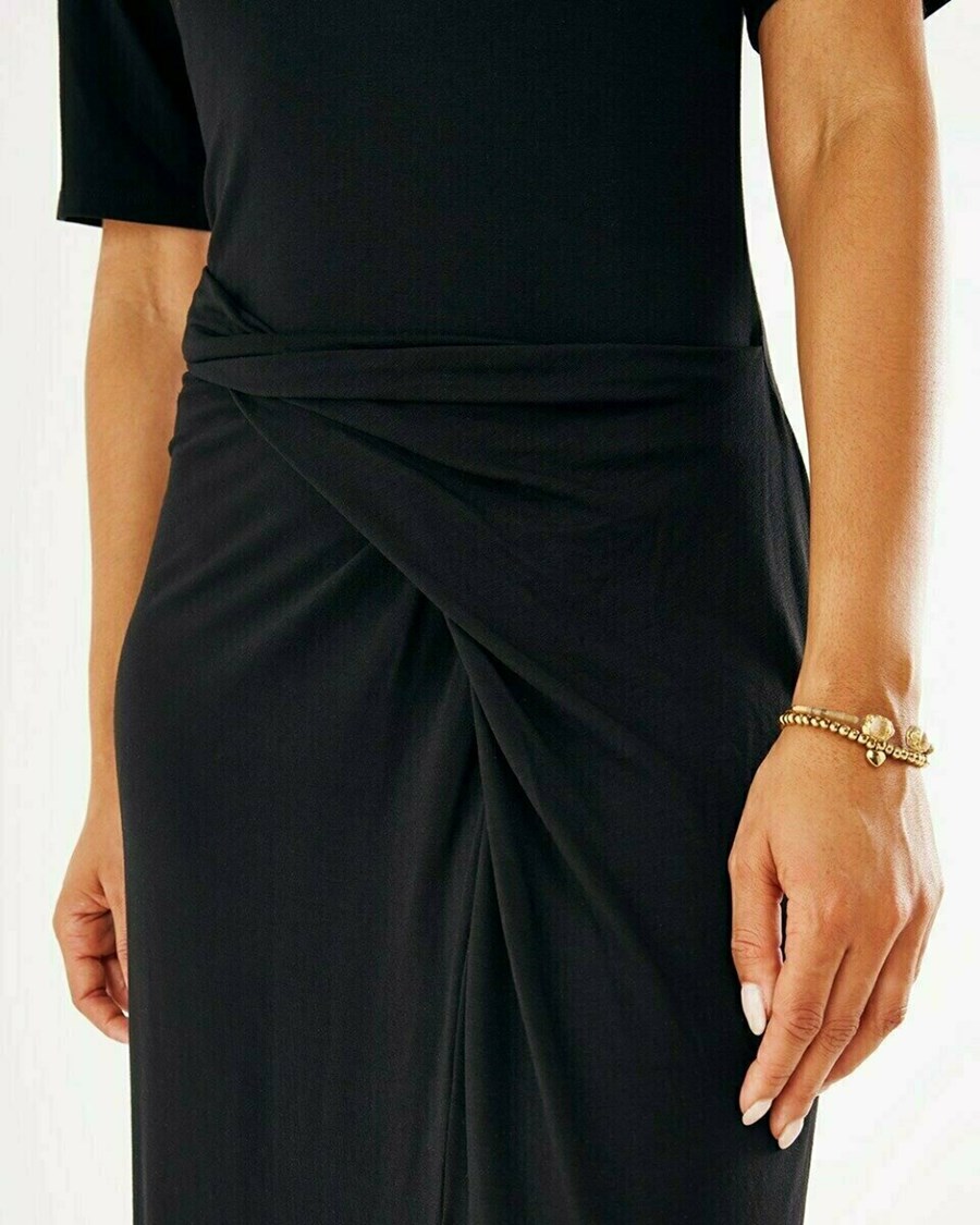 Mexx Knotted front dress Black Czarne | DGVPA4123