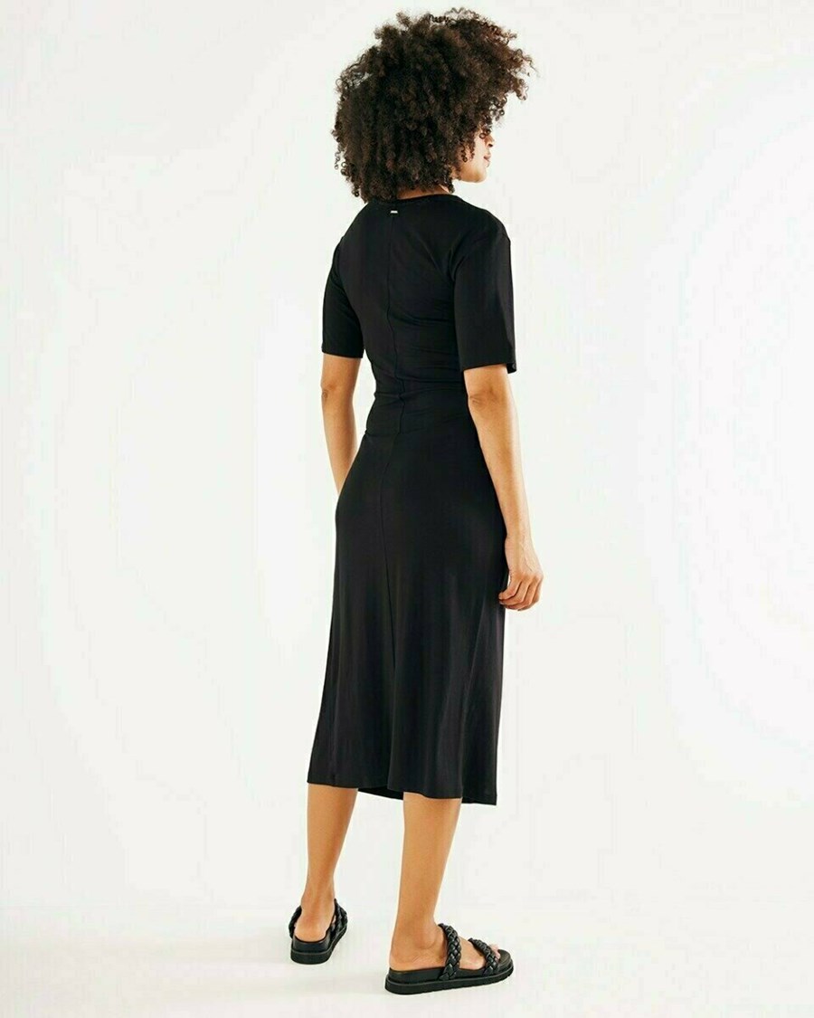 Mexx Knotted front dress Black Czarne | DGVPA4123