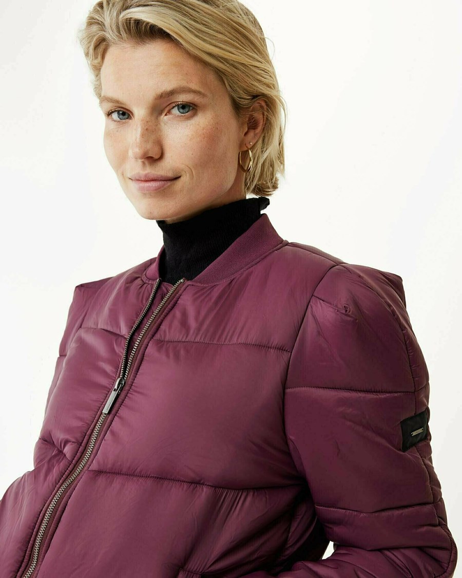 Mexx Krótkie padded bomber jacket Dark Red Czerwone | VBAYP5137