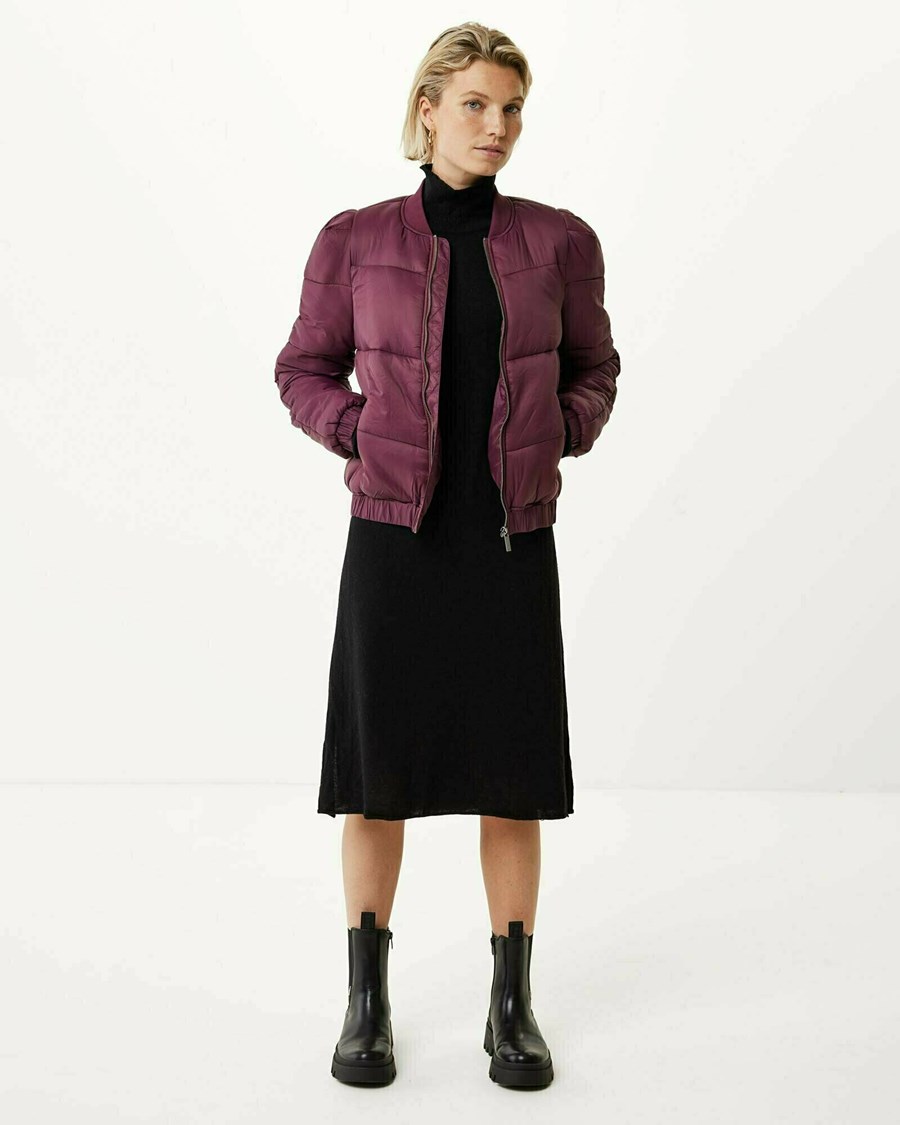 Mexx Krótkie padded bomber jacket Dark Red Czerwone | VBAYP5137